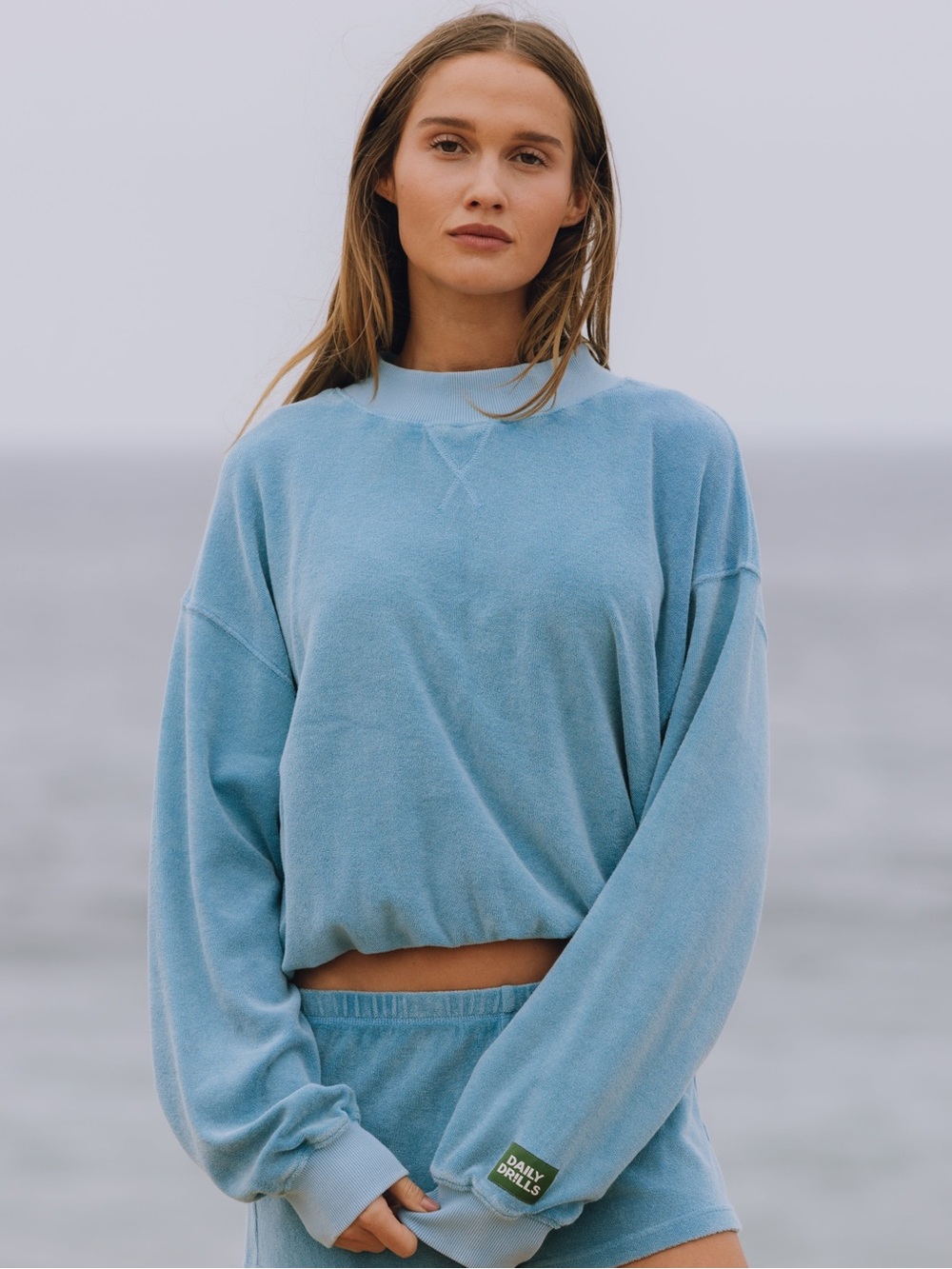 Daily Drills Terry Vintage Crew & Micro Shorts- Sunbleached Malibu
